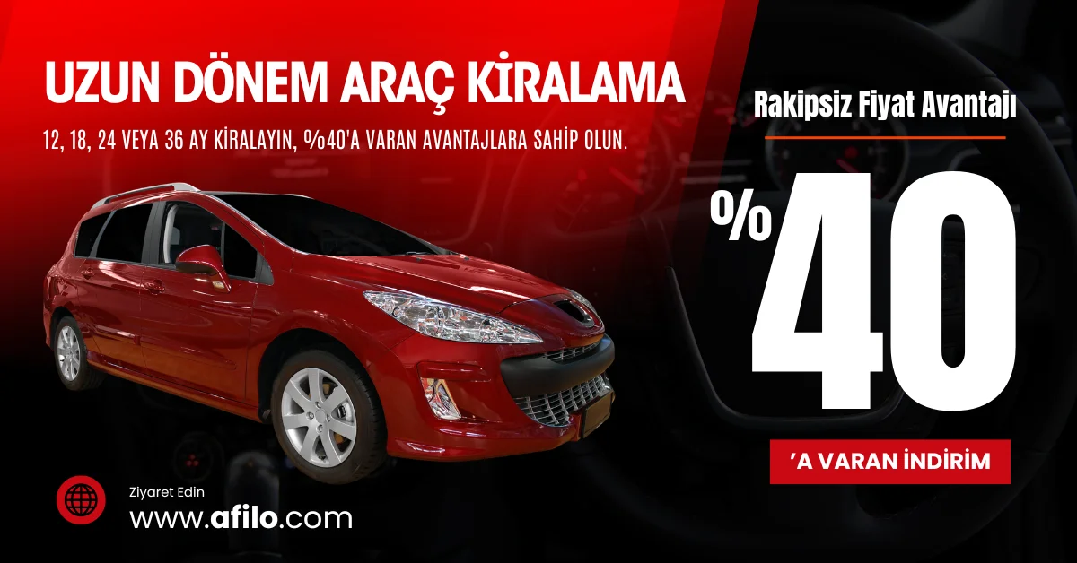 Uzun dönem araç kiralama,%40'a varan indirim